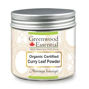 Greenwood Essential Pure Curry Leaf Powder (Murraya koenigii) Organic Certified 100% Natural Therapeutic Grade 200gm (7.05 oz)