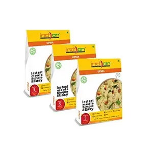 Indian Kitchen Foods Freeze Dried Ready to Eat Upma| Instant Vegetarian/Vegan Meal - Each Rehydrated Wt. 220 gm (Pack of 3)