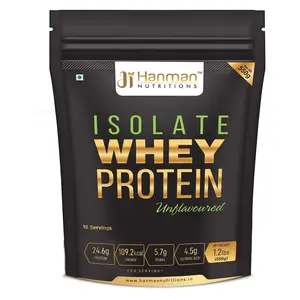 Hanman Nutrition Whey Protein Isolate Unflavoured Muscle Building Protien Powder for Men Women Fitness 24.6 Gm Protein Per Serving Sugar Free (550 Gm)