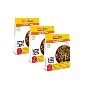 Indian Kitchen Foods Freeze Dried Gluten-Free Ready to Eat Punjabi Chole| Instant Vegetarian/Vegan Meal- Each Rehydrated Wt. 260 gm (Pack of 3)