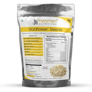 Hanman Nutritions Sunflower Seeds 500gm Premium Raw Sunflower Seeds for Eating Organic | Diet Food | Healthy Snack