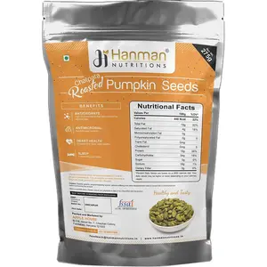 Hanman Nutritions Roasted Pumpkin Seeds 275g - Immunity Booster Seeds | Plant Protein Rich | Pumpkin Seeds for Eating