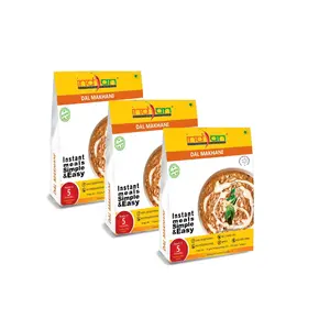 Indian Kitchen Foods Freeze Dried Gluten-Free Ready to Eat Jain Dal Makhani | Instant Vegetarian Meal - Each Rehydrated Wt. 270 gm (Pack of 3)