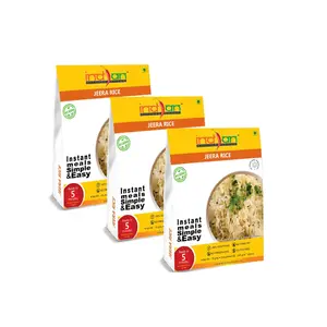 Indian Kitchen Foods Freeze Dried Gluten-Free Ready to Eat Jeera Rice | Instant Vegetarian Meal- Each Rehydrated Wt. 240 gm (Pack of 3)
