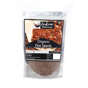 Indian Delicacies Organic Flax Seeds (400 Grams)