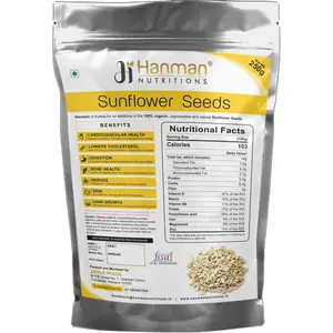 Hanman Nutritions Organic Sunflower seeds - Protein and Fibre Rich Foods 250g