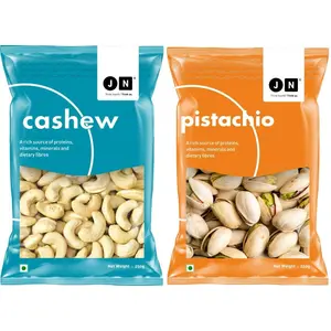 JN Daily Needs Dry Fruits Combo 500 G (250*2) | | ( Cashew( Vacuum Packed) and Roasted Pistachio( Salted) ) | | ( Kaaju and Pista) | | All Premium Dry Fruits | | Healthy & Fresh!!