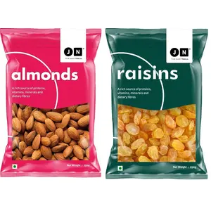 JN Daily Needs Dry Fruits Combo 500 G (250*2) | | ( California Almonds & Green Raisins | | ( Badam & Kishmish) | | All Premium Dry Fruits | | Healthy & Fresh!!