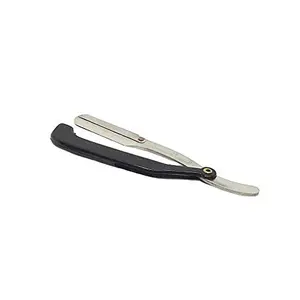 Movik Salon Barber Stainless Steel Straight Handle Folding Razor For Men Black