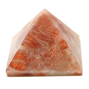 Nature's Crest Sunstone Pyramid Natural Gemstone 1" 1 Pc for Metaphysical Energy Healing Meditation Chakra Reiki Tool Sacred Geometry Crystal Gemstone Altar Decor Spiritual Gifts