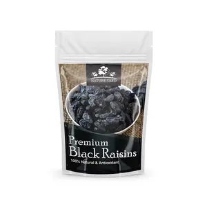 NATURE YARD Black Raisins Seedless / kali kismis / kishmish dry fruit - 1Kg - Premium Afghani Seedless Dry Black Grapes