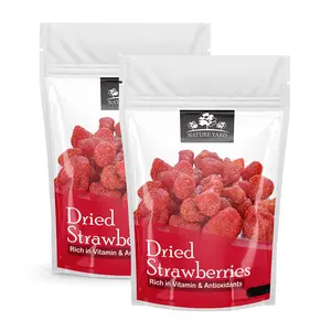 NATURE YARD Dried Strawberries - 800gm - Naturally Dehydrated Candied Strawberry dry fruit (2*400gm)