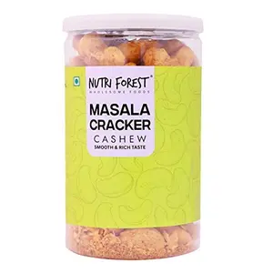 Nutri Forest Masala Cracker Cashew Nuts Spicy Roasted Cashews - Salted ( Kaju Offers ) (400g)