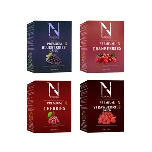 NUTICIOUS Ptremium Super Berries Unsweetened Set Combo Pack (Dried Blueberries + Dried Cranberries + Dried Strawberries + Dried Cherries )500gm Dryfruits/ Nuts and Berries