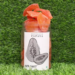 Nutri Forest Dried Fruits Papaya- Dehydrated Fruits Papaya (300 Grams)