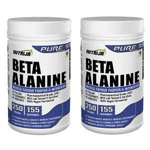 Nutrija Beta-Alanine Powder Best Pre workout Supplement - 500 Grams (250x2) (Pineapple)