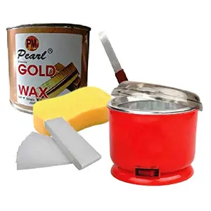 PMPEARL Waxing Kit/Wax Kit Combo Includes (GOLD Wax + Wax Strips + Wax Spatula)