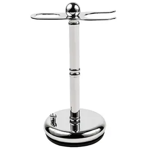 Deluxe Chrome STRAIGHT Razor and Shave Brush Stand *** JUST INTRODUCED FOR 2016 FROM PARKER SAFETY RAZOR