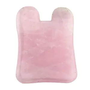 PINKCITY CREATION: Pretty Stone Scraper Gua sha Scraping Massage Tools (Concave Rose Quartz Stone)