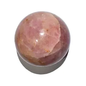 Pyramid Tatva Sphere - Rose Quartz Dark AAA Ball Size - (55 mm - 60 mm) 2-2.5 Inch Natural Chakra Balancing Crystal Healing Stone