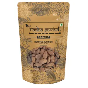 Radha Govind Organic Roasted Almonds lightly Salted | Delicious And Crunchy badam Dry Fruit Nuts For your Healthy Diet (400 Gram)
