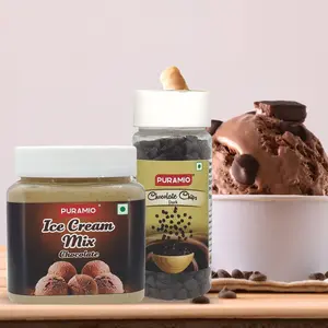 PURAMIO Icecream Mix (Chocolate) - 250g & Dark Chocolate Chips- 75g