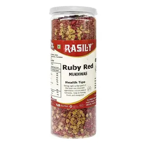 Rasily Ruby Red Mukhwas Sweet Combination of Sugar Coated Fennel Seeds jintan and Coriander Splits Mouth freshener
