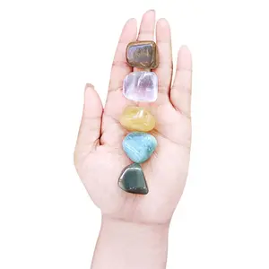 Shubhanjali Prosperity and Abundance Crystal Healing Tumble Stone Set for Crystal Healing-Multicolor