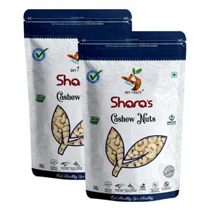 Shara's Dry Fruits Premium (W320) Whole Cashew Nuts (Kaju) (500gm)