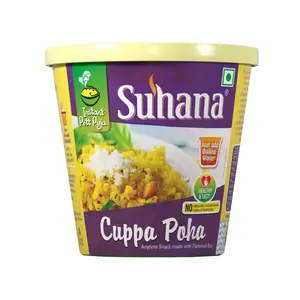Suhana Cuppa Poha Ready to Eat Instant Breakfast/ Ready Meal- Pack of 6