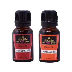 The Pink Knot Apple Cinnamon & Mandarin set of two aromatic fragrant diffuser oil (15ml each)