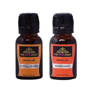 The Pink Knot Sandalwood & Mandarin set of two aromatic fragrant diffuser oil (15ml each)