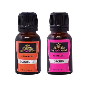 The Pink Knot Mandarin & Orchids set of two aromatic fragrant diffuser oil (15ml each)