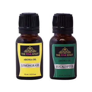 The Pink Knot Lemongrass & Eucallyptus set of two aromatic fragrant diffuser oil (15ml each)