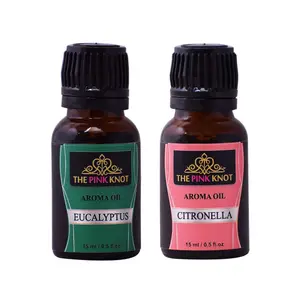 The Pink Knot Eucalyptus & Musk set of two aromatic fragrant diffuser oil (15ml each)