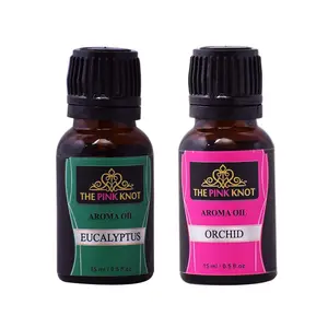 The Pink Knot Eucalyptus & Orchids set of two aromatic fragrant diffuser oil (15ml each)