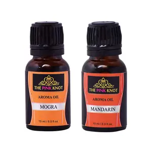 The Pink Knot Mogra & Mandarin set of two aromatic fragrant diffuser oil (15ml each)