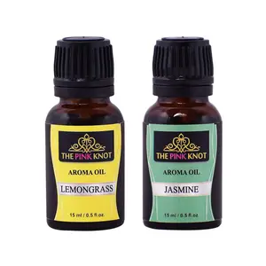The Pink Knot Lemongrass & Jasmine set of two aromatic fragrant diffuser oil (15ml each)