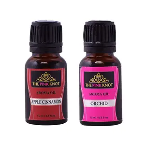 The Pink Knot Apple Cinnamon & Orchids set of two aromatic fragrant diffuser oil (15ml each)