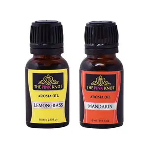 The Pink Knot Lemongrass & Mandarin set of two aromatic fragrant diffuser oil (15ml each)
