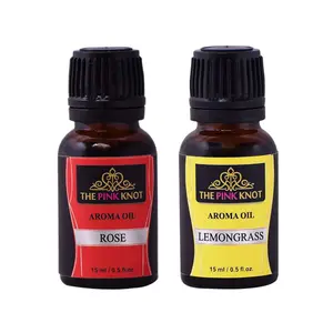 The Pink Knot Rose & Lemongrass set of two aromatic fragrant diffuser oil (15ml each)