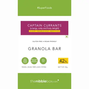 TheNibbleBox Captain Currants Granola Bars (Pack of 8)- Nutritious (No Added Sugar) Oat Bar (320 GMS)