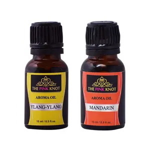 The Pink Knot Ylang-Ylang & Mandarin set of two aromatic fragrant diffuser oil (15ml each)
