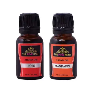 The Pink Knot Rose & Mandarin set of two aromatic fragrant diffuser oil (15ml each)