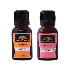 The Pink Knot Mogra & Citronella set of two aromatic fragrant diffuser oil (15ml each)