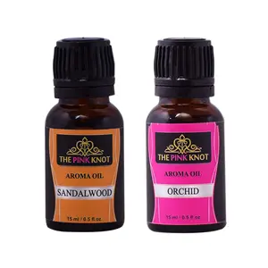 The Pink Knot Sandalwood & Orchids set of two aromatic fragrant diffuser oil (15ml each)
