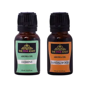 The Pink Knot Jasmine & Sandalwood set of two aromatic fragrant diffuser oil (15ml each)