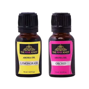 The Pink Knot Lemongrass & Orchids set of two aromatic fragrant diffuser oil (15ml each)