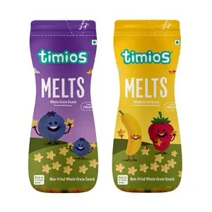 Timios Blueberry and Banana & Strawberry Mix Flavored Melts | Healthy & Natural Food Product for Babies | Combo Pack of 2