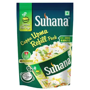 Suhana Cuppa Upma Refill Pouch Ready to Eat Instant Breakfast - Pack of 6